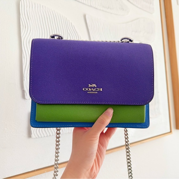 Coach Handbags - Coach Colorblock Klare Crossbody in green and purple